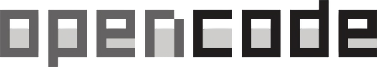 OpenCode wordmark in the site banner
